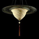 Serpentine Samarkanda Silk Suspension with Metal Ring by Fortuny
