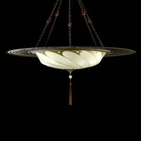 Ivory Plain Scudo Saraceno Silk Suspension with Metal Ring by Fortuny
