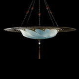 LIght Blue Plain Scudo Saraceno Silk Suspension with Metal Ring by Fortuny

