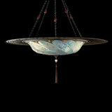LIght Blue Classic Scudo Saraceno Silk Suspension with Metal Ring by Fortuny
