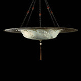 Sage Grey Serpentine Scudo Saraceno Silk Suspension with Metal Ring by Fortuny
