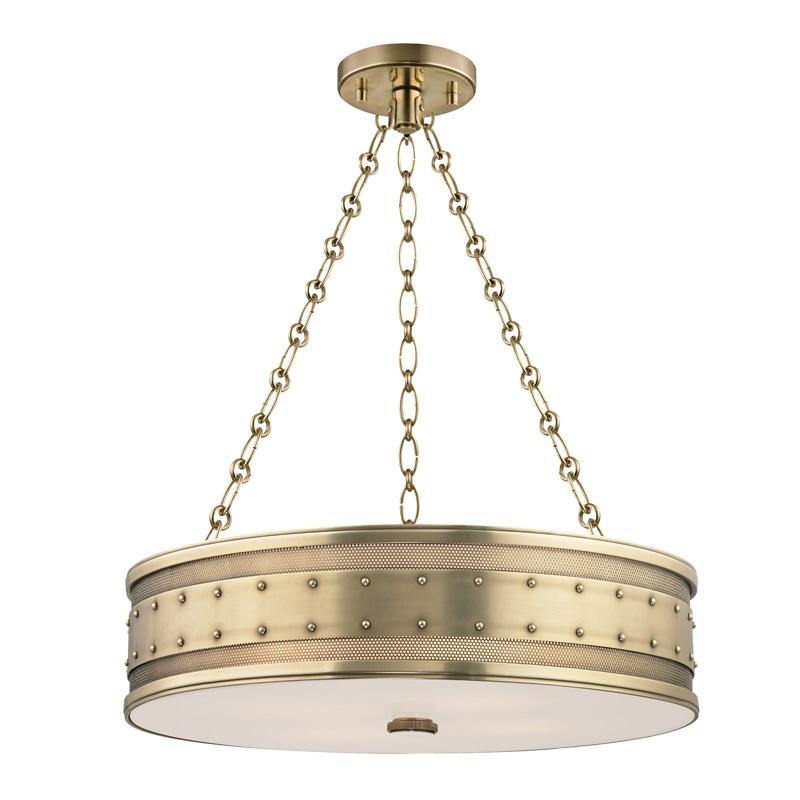 Gaines Pendant by Hudson Valley, Finish: Brass Aged, Size: Medium,  | Casa Di Luce Lighting