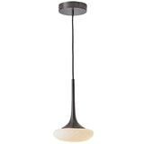 Louis Pendant By CVL, Finish: Satin Graphite, Glass Type: Opal And Patterned, Size: X Small
