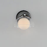 Domain Wall Sconce By Studio M, Finish: Gunmetal, Shade Color: Clear