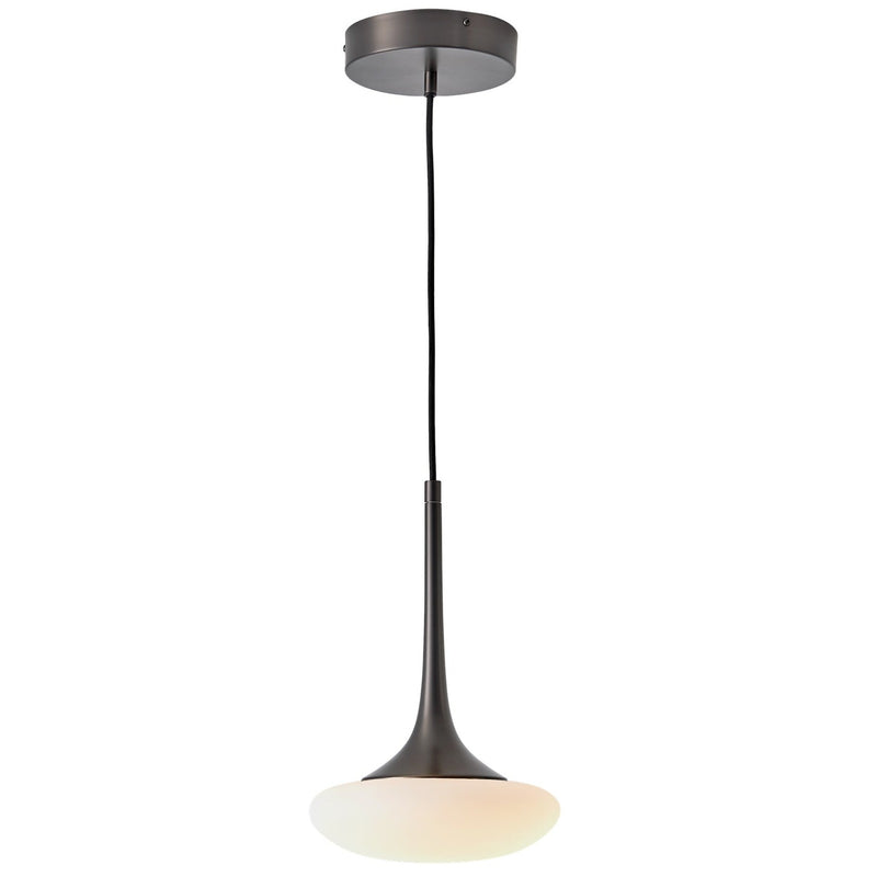 Louis Pendant By CVL, Finish: Satin Graphite, Glass Type: Opal, Size: X Small