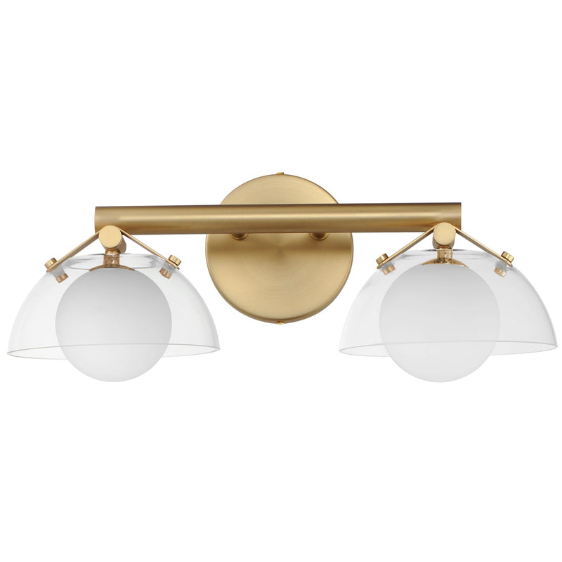 Domain 2 Light Wall Sconce By Studio M, Finish: Natural Aged Brass, Shades Color: Clear