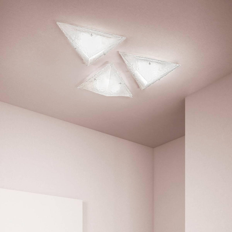 Memmo Ceiling Light by Sylcom, Color: Amber Graniglia - Sylcom, Finish: Polish Gold, Size: Small | Casa Di Luce Lighting