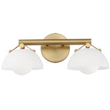 Domain 2 Light Wall Sconce By Studio M, Finish: Natural Aged Brass, Shades Color: Frosted