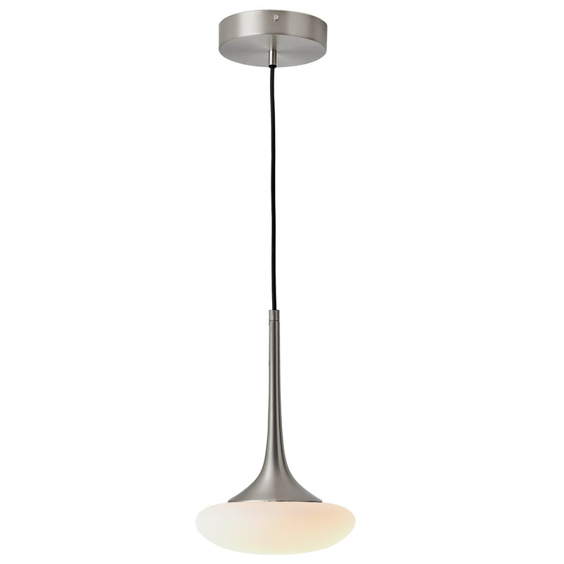Louis Pendant By CVL, Finish: Satin Nickel, Glass Type: Opal, Size: X Small