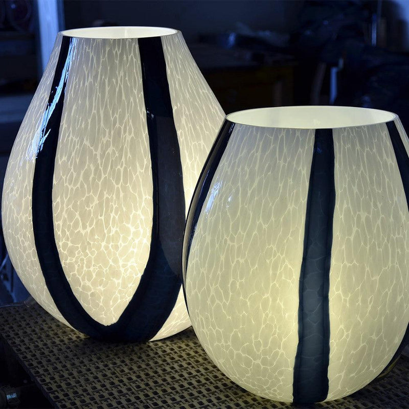 Ambiente Graniglia White/Balck Table Lamp by Murano Arte, Sizes: Medium, Large, ,  | Casa Di Luce Lighting