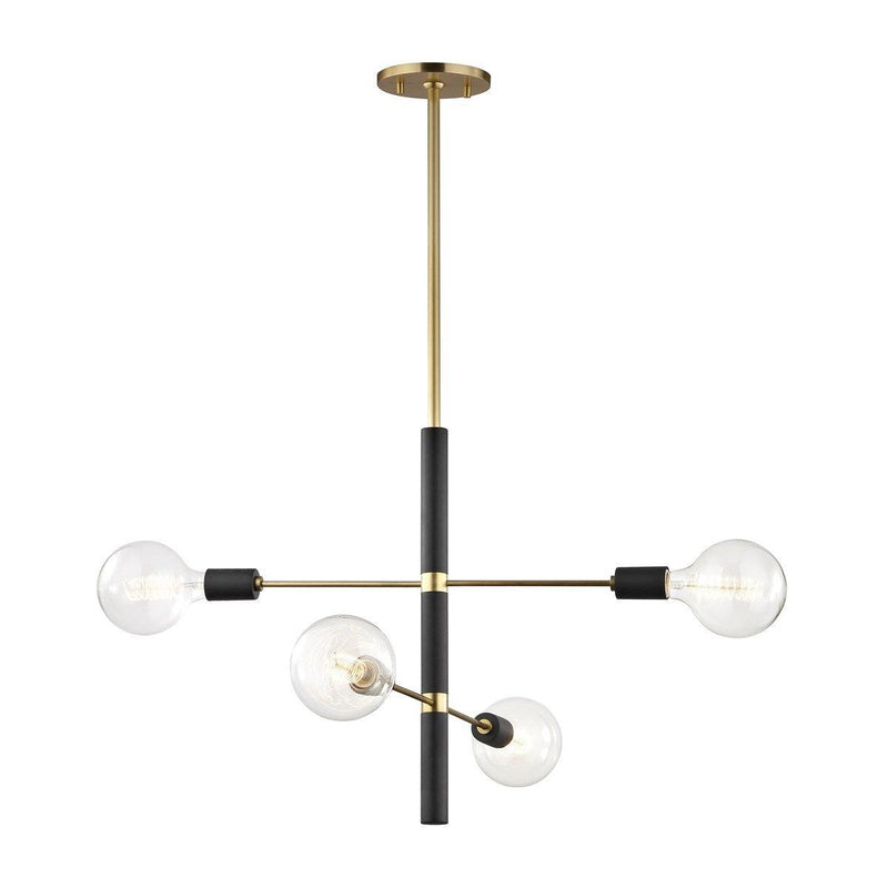 Astrid Chandelier by Mitzi, Finish: Aged Brass/Black-Mitzi, Number of Lights: 4,  | Casa Di Luce Lighting