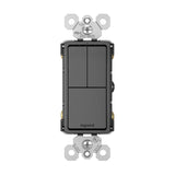 Black Radiant Two Single Pole Switch and Single Pole 3 Way by Legrand Adorne
