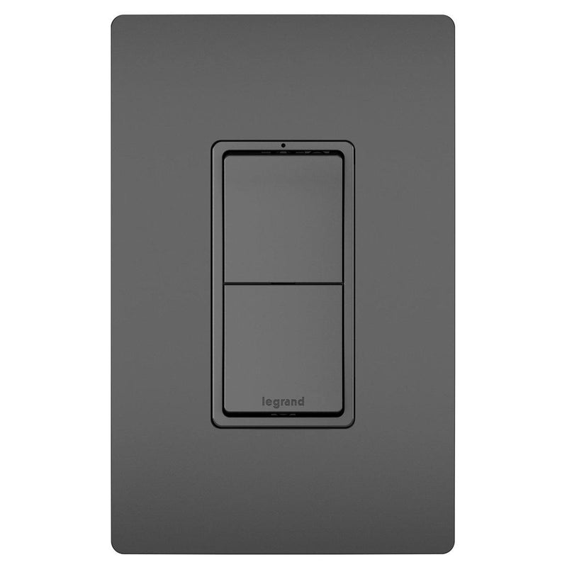 Black Radiant Two Single Pole Switches by Legrand Adorne
