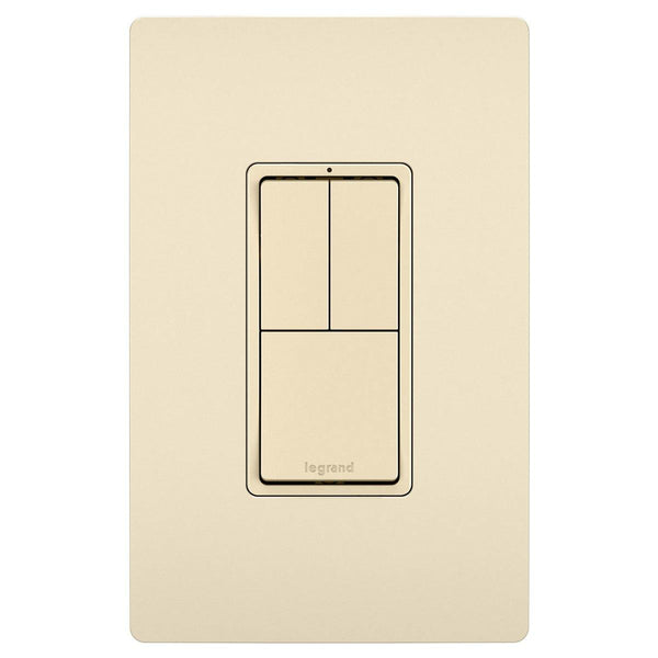 Light Almond Radiant Two Single Pole Switch and Single Pole 3 Way by Legrand Adorne
