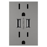 Adorne Dual-USB Outlet by Legrand Adorne, Color: Graphite-Legrand Adorne, Magnesium-Legrand Adorne, White, ,  | Casa Di Luce Lighting