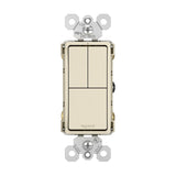 Light Almond Radiant Two Single Pole Switch and Single Pole 3 Way by Legrand Adorne

