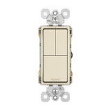 Light Almond Radiant Two Single Pole Switch and Single Pole 3 Way by Legrand Adorne
