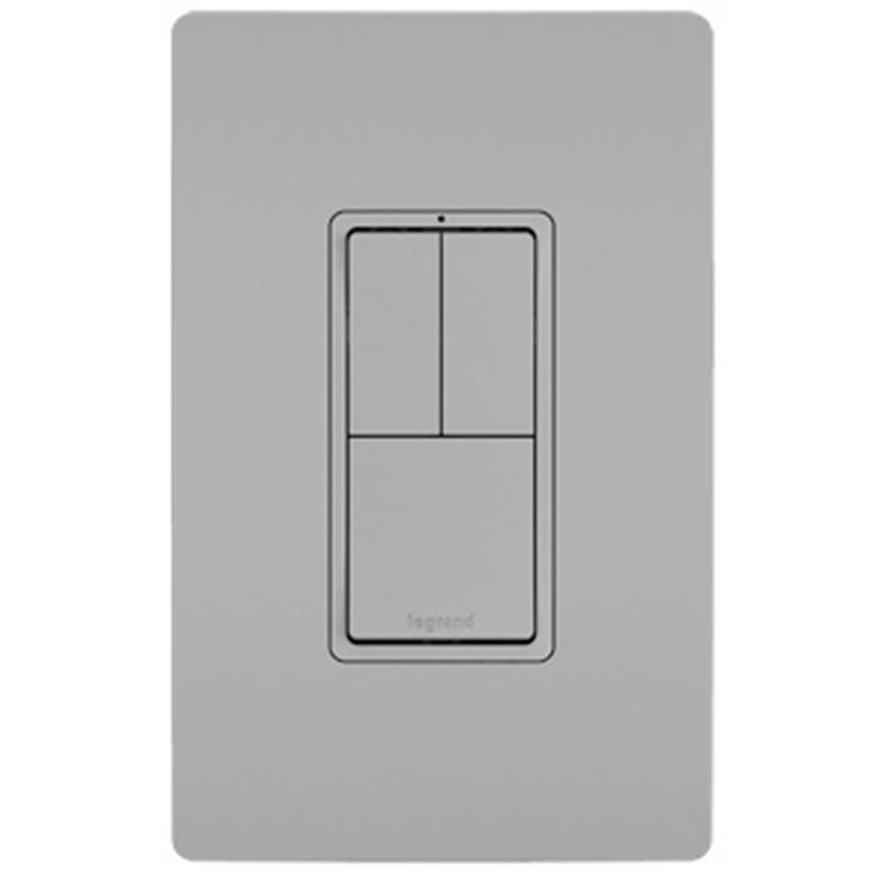 Gray Radiant Two Single Pole Switch and Single Pole 3 Way by Legrand Adorne
