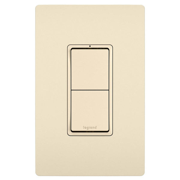 Light Almond Radiant Two Single Pole Switches by Legrand Adorne
