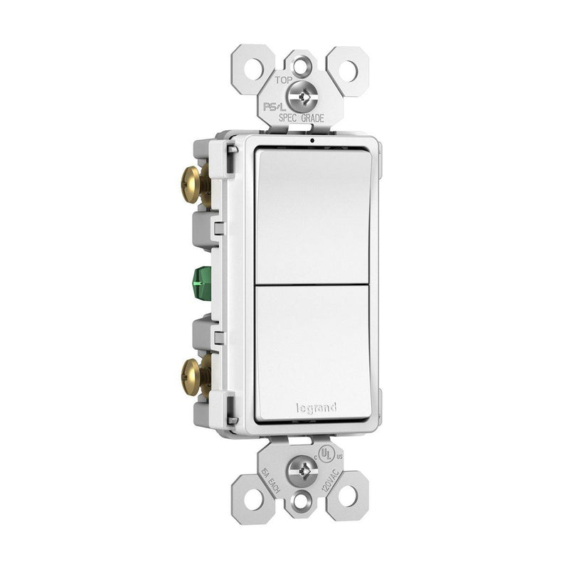 White Radiant Two Single Pole Switches by Legrand Adorne
