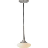 Louis Pendant By CVL, Finish: Satin Nickel, Glass Type: Opal And Patterned, Size: X Small