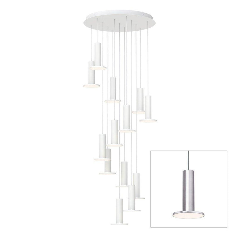 Cielo Multilight Chandelier by Pablo, Finish: Satin Aluminum/Gray Cord, Number of Lights: 13 lights,  | Casa Di Luce Lighting