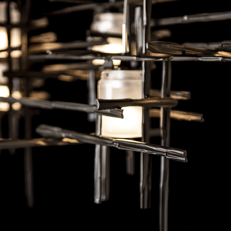 Frosted Glass-Dark Smoke Tura Linear Suspension by Hubbardton Forge