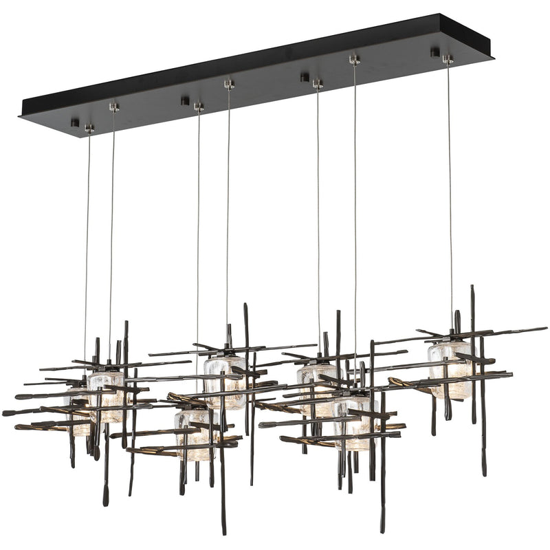 Seeded Glass-Dark Smoke Tura Linear Suspension by Hubbardton Forge