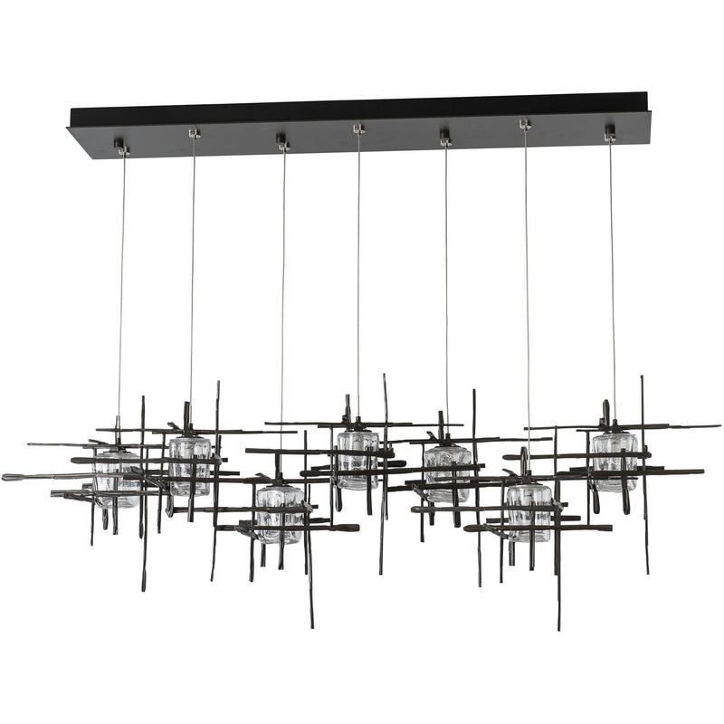 Seeded Glass-Dark Smoke Tura Linear Suspension by Hubbardton Forge