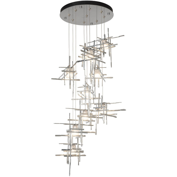 Frosted-Sterling Tura Multi Light Suspension by Hubbardton Forge