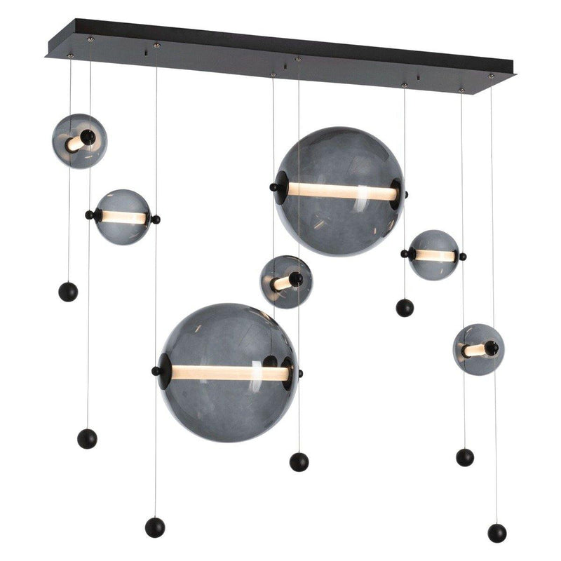 Abacus Double Linear LED Pendant by Hubbardton Forge, Color: Opal-Slamp, Finish: Bronze,  | Casa Di Luce Lighting