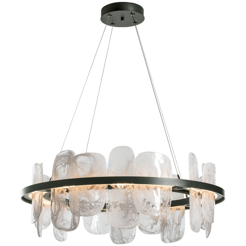 Burnished Steel Vitre Circular LED Pendant by Hubbardton Forge