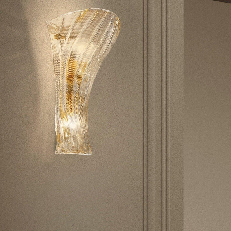 Loredan Wall Sconce by Sylcom, Color: Clear, Finish: White, Number of Lights: 2 | Casa Di Luce Lighting