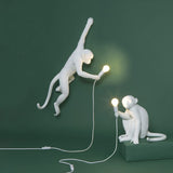 The Monkey Lamp Hanging Version Left By Seletti, Finish: White