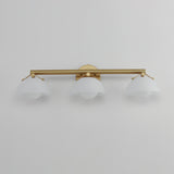 Domain 3 Light Wall Sconce By Studio M, Finish: Natural Aged Brass, Shades Color: Frosted