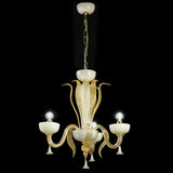 Foscari 1520 Chandelier by Sylcom, Color: Milk White Ivory - Sylc, Finish: Polish Gold, Number of Lights: 3 | Casa Di Luce Lighting