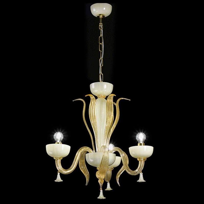 Foscari 1520 Chandelier by Sylcom, Color: Smoked and 24kt Gold - Sylcom, Finish: Polish Chrome, Number of Lights: 8 | Casa Di Luce Lighting