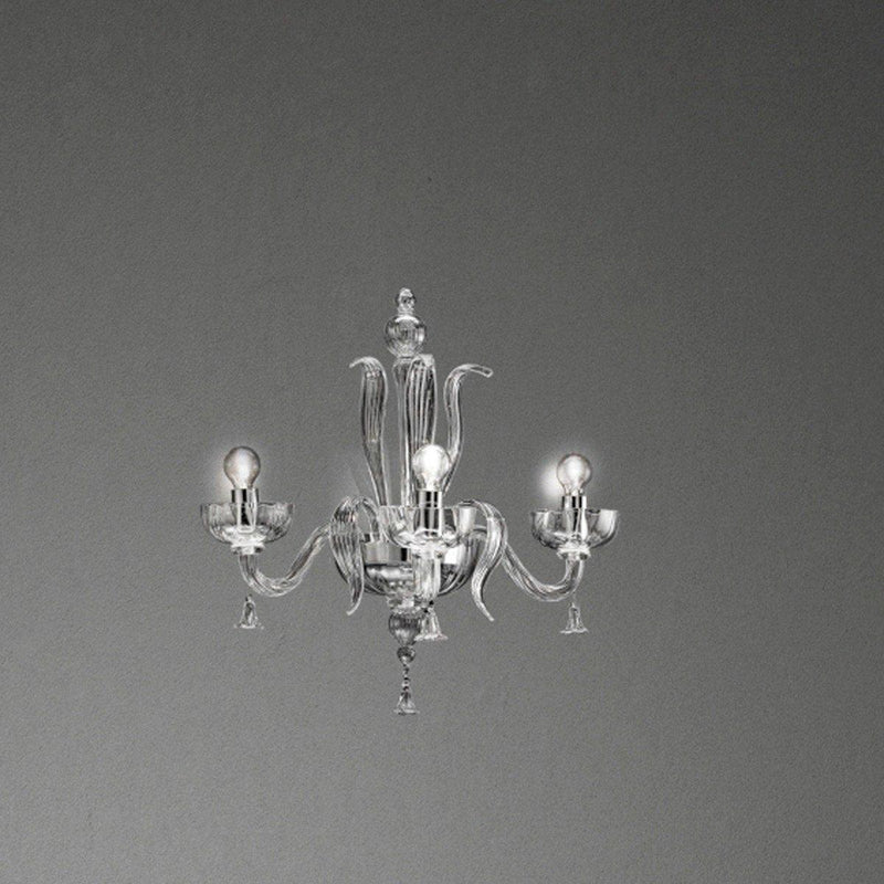 Foscari Wall Sconce by Sylcom, Color: Clear, Finish: Polish Chrome, Number of Lights: 3 | Casa Di Luce Lighting