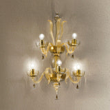 Foscari Wall Sconce by Sylcom, Color: Clear, Finish: Polish Chrome, Number of Lights: 2+3 | Casa Di Luce Lighting