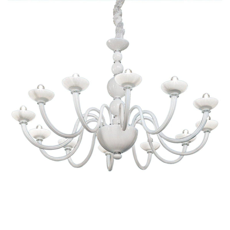 Candiano Chandelier by Sylcom, Color: Smoke - Vistosi, Finish: Polish Chrome, Number of Lights: 12 | Casa Di Luce Lighting