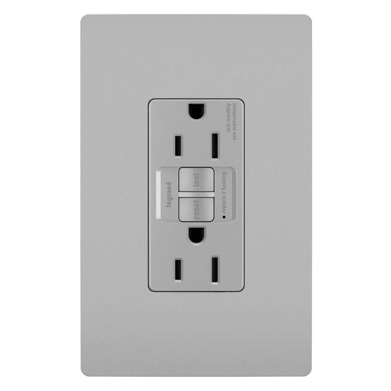 Gray Radiant Spec Grade 15A Tamper Resistant Self Test GFCI Receptacle by Legrand Radiant
