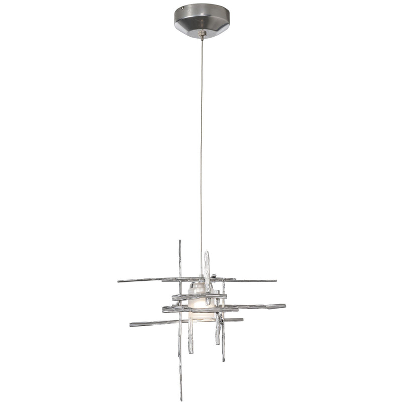 Frosted Glass-Sterling Tura Pendant by Hubbardton Forge