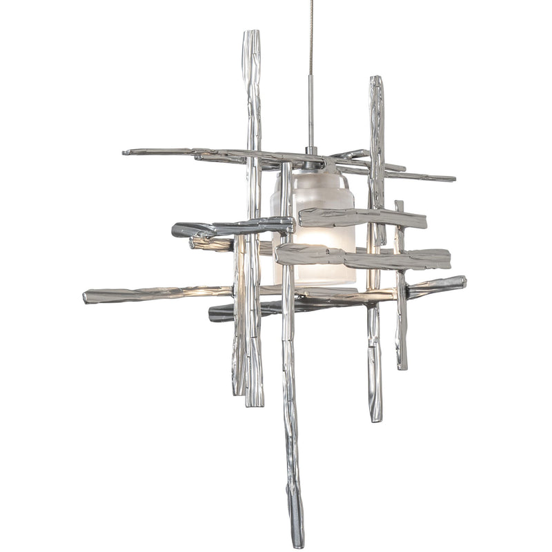 Frosted Glass-Sterling Tura Pendant by Hubbardton Forge