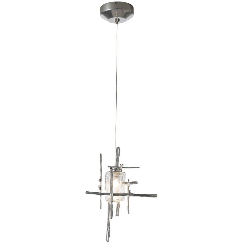 Seeded Glass-Sterling Tura Pendant by Hubbardton Forge