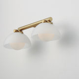 Domain 2 Light Wall Sconce By Studio M, Finish: Natural Aged Brass, Shades Color: Frosted