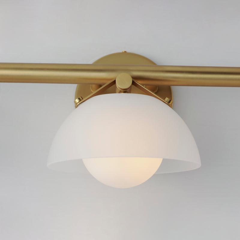 Domain 3 Light Wall Sconce By Studio M, Finish: Natural Aged Brass, Shades Color: Frosted