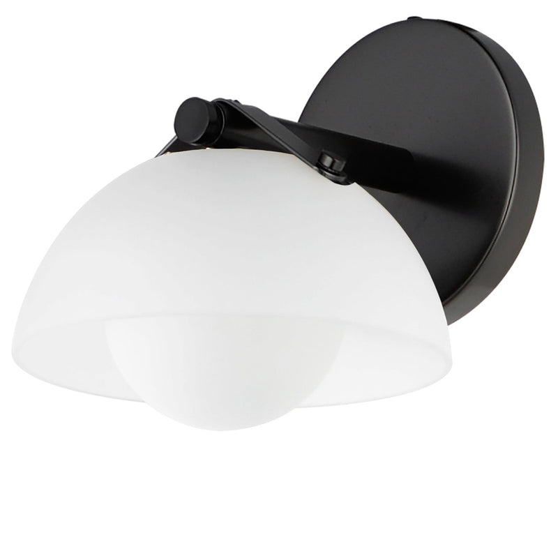 Domain Wall Sconce By Studio M, Finish: Black Chrome, Shade Color: Frosted
