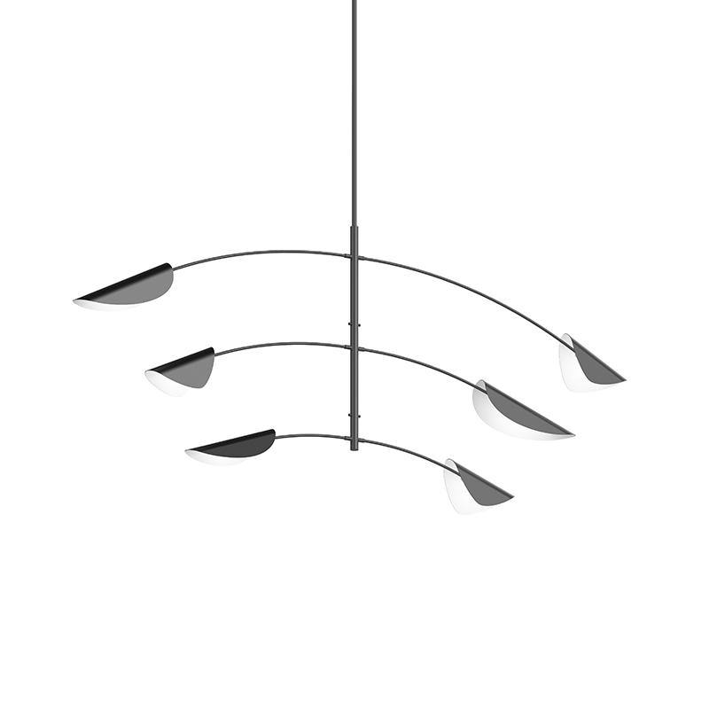 Movile Chandelier by Sonneman, Finish: Black, White, ,  | Casa Di Luce Lighting