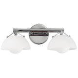 Domain 2 Light Wall Sconce By Studio M, Finish: Polished Chrome, Shades Color: Frosted