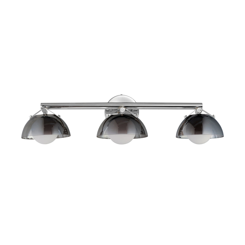Domain 3 Light Wall Sconce By Studio M, Finish: Polished Chrome, Shades Color: Mirror Smoke